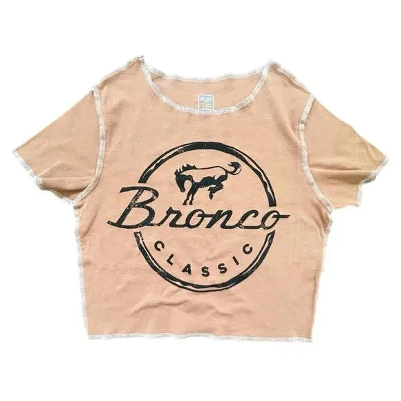 Ford Women's Tan Bronco Cropped Tee - L - Picture 1 of 5